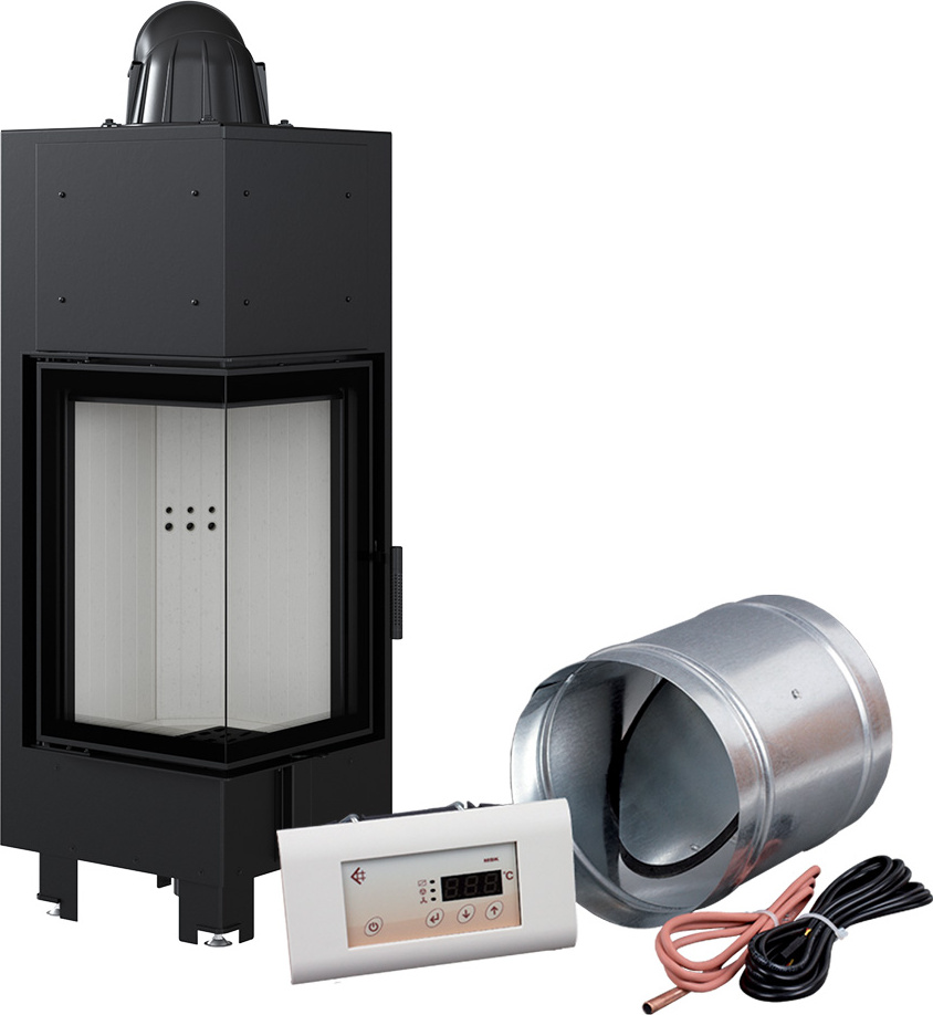 Inteligentný oceľový krb KRATKI MBN ľavý 10 kW Ø 200 MSK