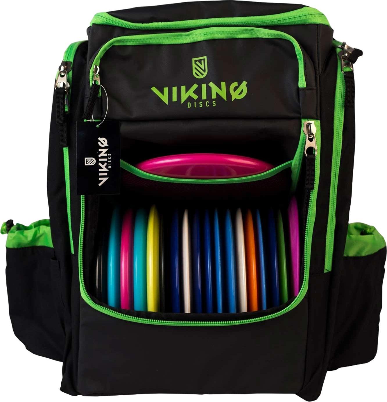 Viking Discs Disc Golf Tour Bag - Schwarz/Limette