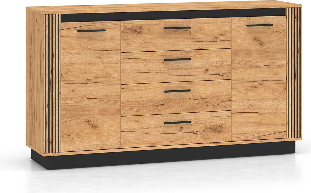 Buffet Solal mit 4 Schubladen und 2 Türen, Holzoptik, 160cm