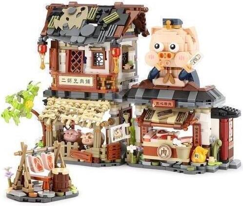 Loz Metzgerei Bauset aus Mini-Bausteinen, 1105 Teile, Modellbau
