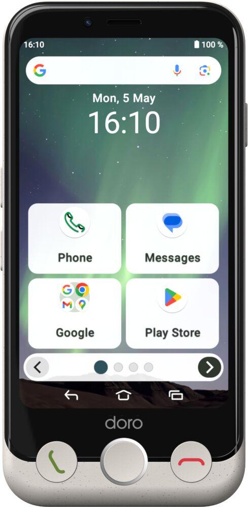 Doro Aurora A10, 11,4 cm (4,5"), 4 GB, 64 GB, 13 Mpx, Android 14, čierna, biela