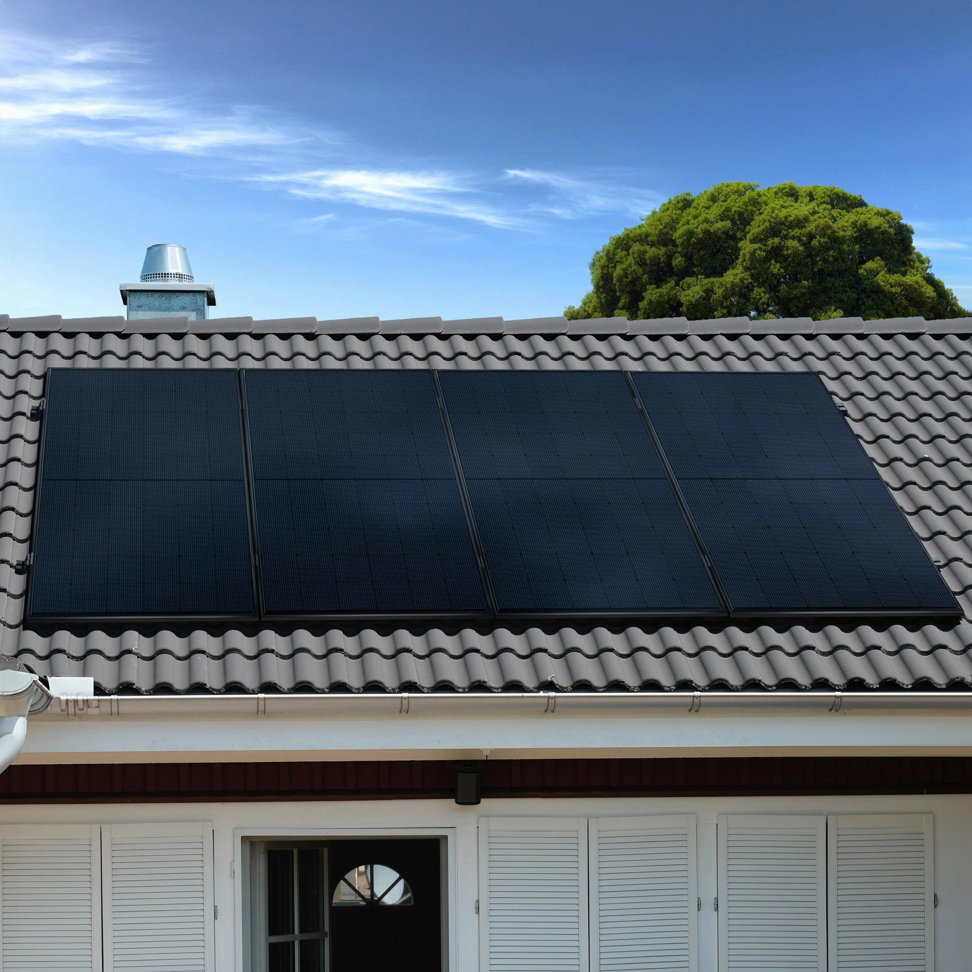 1800 Watt, Ziegeldach, Bifazial Komplettset, Balkonkraftwerk, Germany 5m Anschlusskabel, Verbundmontage horizontal, Hoymiles HiBattery 1920 AC Image