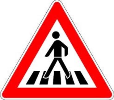 Karen VKZ.101-21 Dreieck 900mm Fußgängerüberweg, links RAL-Gütezeichen Folie RA2