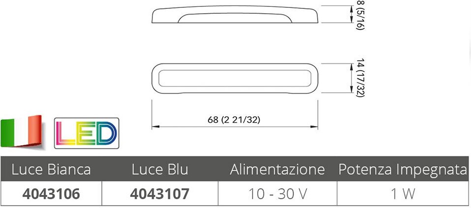 Quick Italy Ssr 1 Weiße Registerkarte Led-leuchte Silber Silber One Size 4043106
