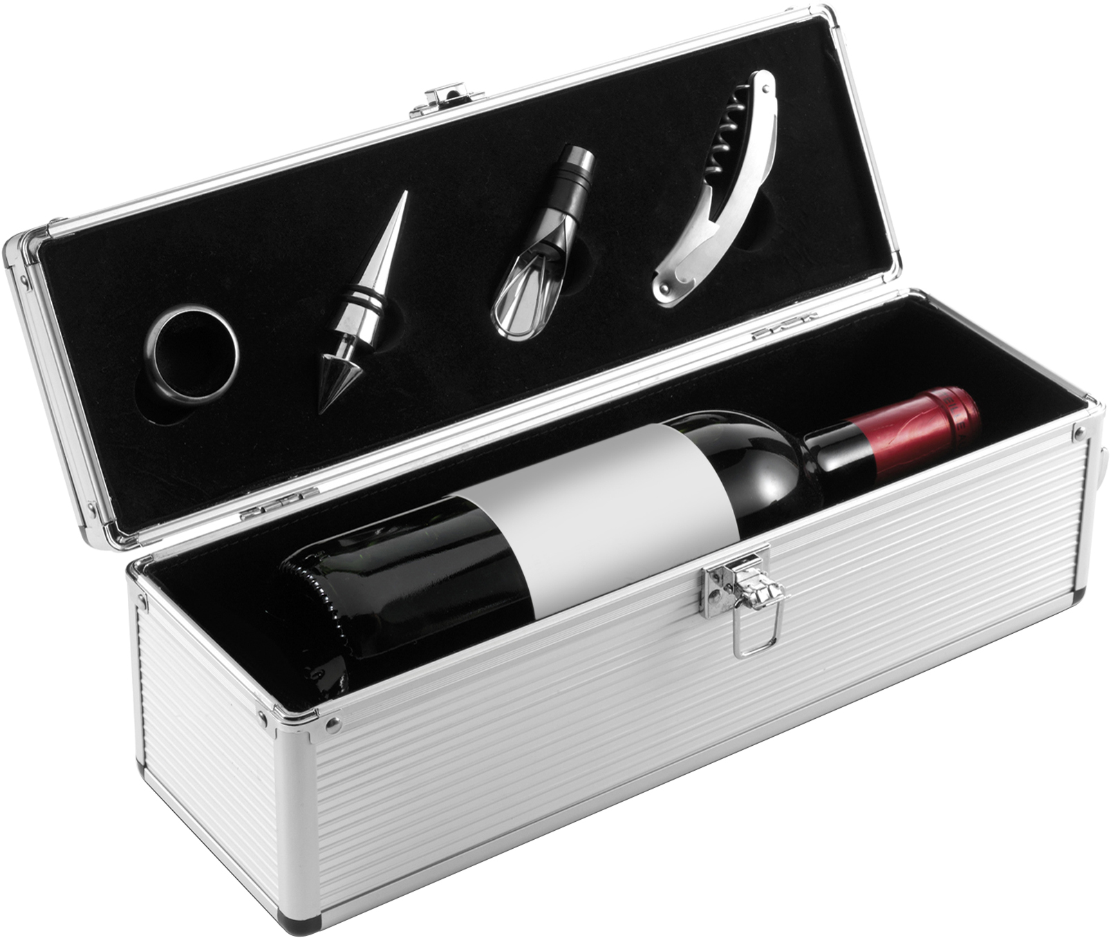 Preiswert & Gut Weinkisten Geschenk Weinzubehör Weinkiste Edelstahl Weinset für 1 x Weinflaschen AS