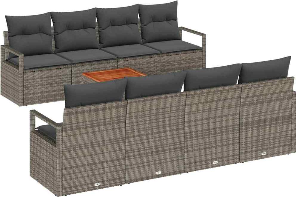 vidaXL Záhradná sedacia súprava 9 ks Grey