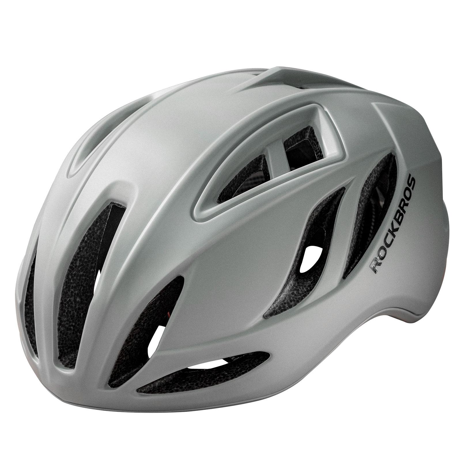 ROCKBROS Fahrradhelm Rennradhelm 58-62CM Herren Damen Erwachsenen für MTB Rennrad Helm Grau(Matt)