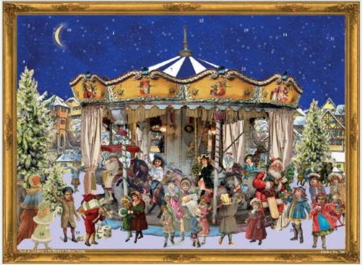 Nostalgický adventný kalendár s motívmi Vianoc
