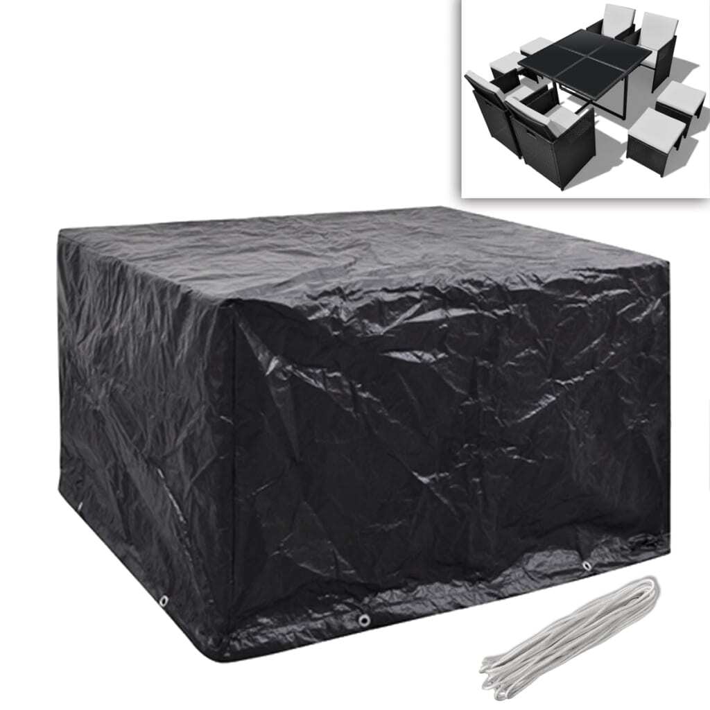 Copertura per mobili da esterno impermeabile 200 x 120 x 75 cm, in tessuto Oxford resistente, resistente alle intemperie, per tavolo rettangolare e sedie, set di mobili in rattan