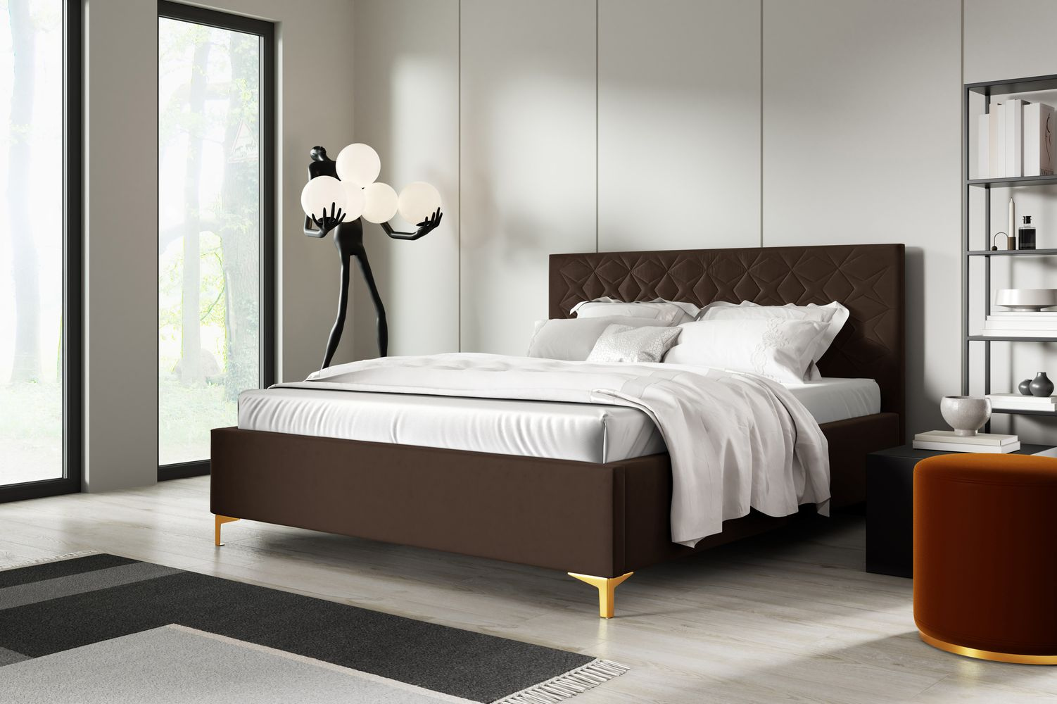 Čalúnená posteľ 120x200 ODETA 2 - hnedá