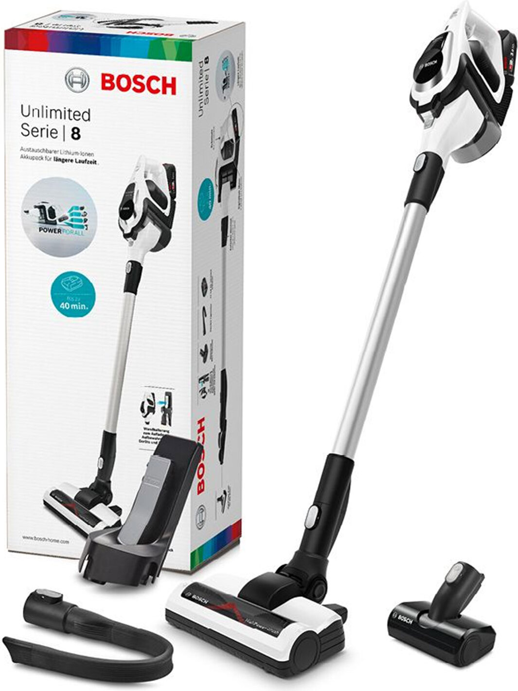 BOSCH BKS811MTB Akumulátorový ručný vysávač s rukoväťou (akumulátorový, bezvreckový, 18 V) na všetky typy podláh, systém Power for All