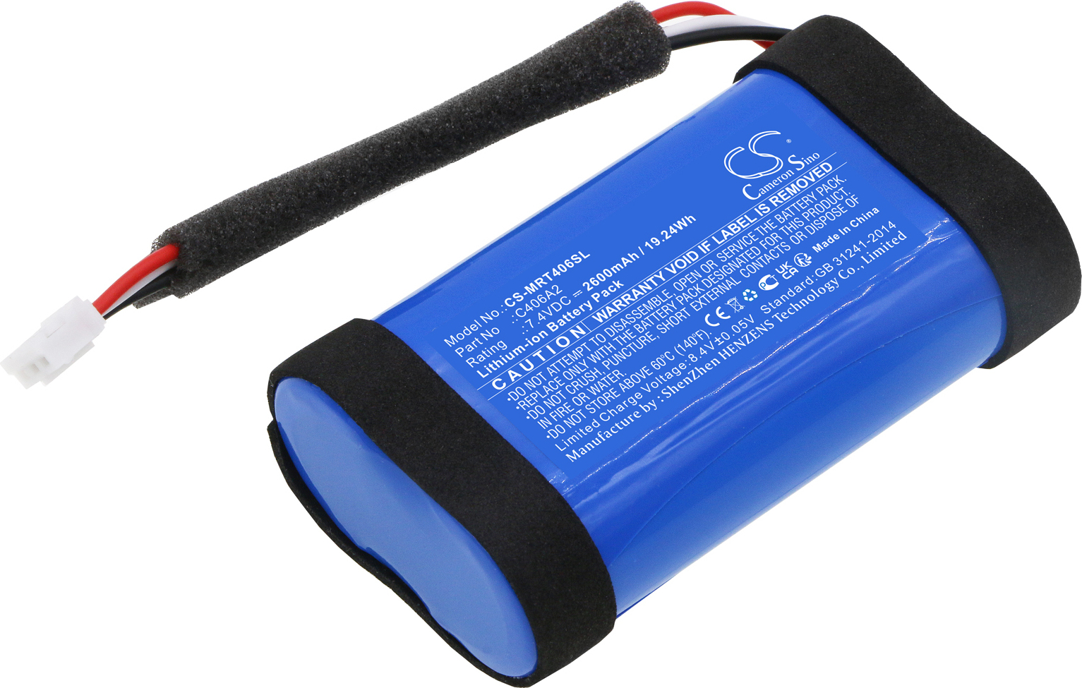 TECHTEK Akku Kompatibel mit [Marshall] 1001908, 1005696, Emberton, Emberton 2, Emberton BT, Emberton II Ersetzt C406A2, für C406A2-2 C406A2, C406A2-2