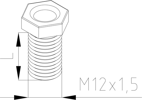 TG Kunststoffverarbeitung Universal-Hohlschraube M12 x 1,5 x 45 mm