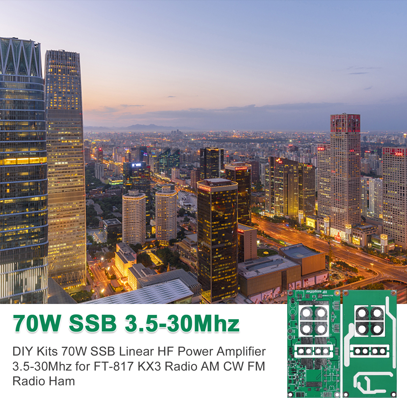 Cocosity DIY Kit 70W SSB Linear HF Power Amplifier 3.5-30Mhz für FT-817 KX3 Radio AM CW Frequenzmodulation Radio Ham