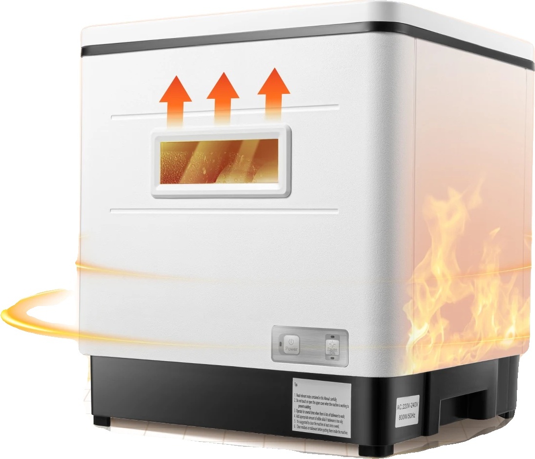 Prenosná stolová umývačka riadu, príkon 800 W, kapacita 6 súprav, funkcia automatického umývania a sušenia