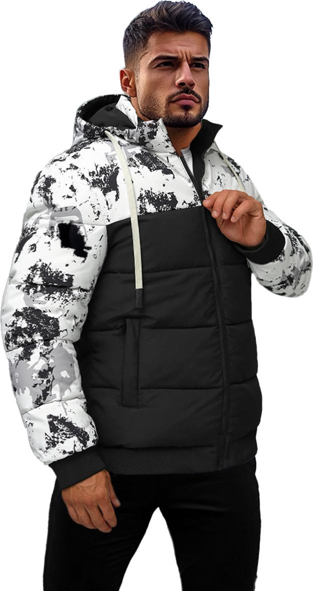 Herren Winterjacke Weiß-Schwarz OZONEE JS/31M5030/392Z M/48