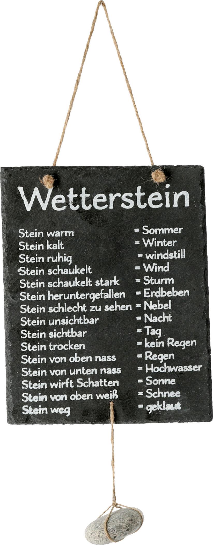 Spetebo 2.06 Wetterstation mit Schiefertafel - Wetterstein ca. 20x25 cm