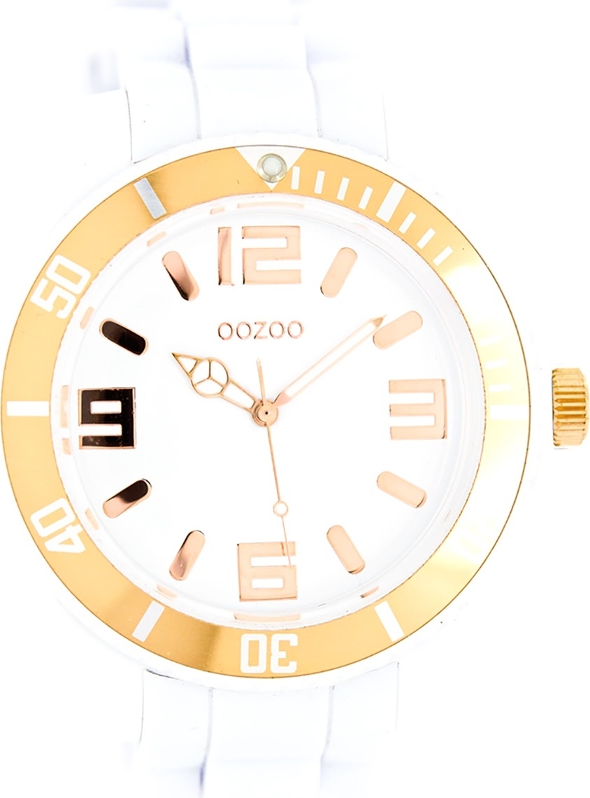 Oozoo Uni náramkové hodinky Vintage Series analógové silikónové biele UOC4161A