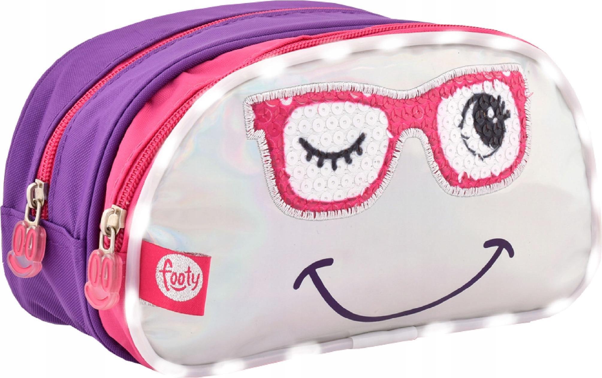 Zweikammer-Federmäppchen mit LED von Footy