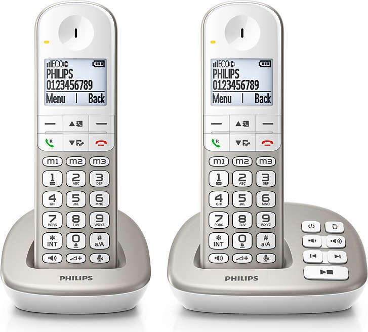 Philips Schnurlostelefon mit Anrufbeantworter XL4951S/38, 50 Eintragungen
