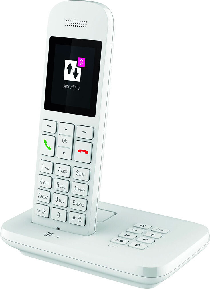 Telekom Sinus A12 Schnurloses Telefon mit Anrufbeantworter weiß 40823659