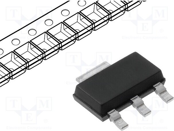 TNE 3x Transistor: PNP 1,25W 1A Darlington 45V bipolar SOT223 BSP60.115 PNP Darlingto _1GH_BSP60.115