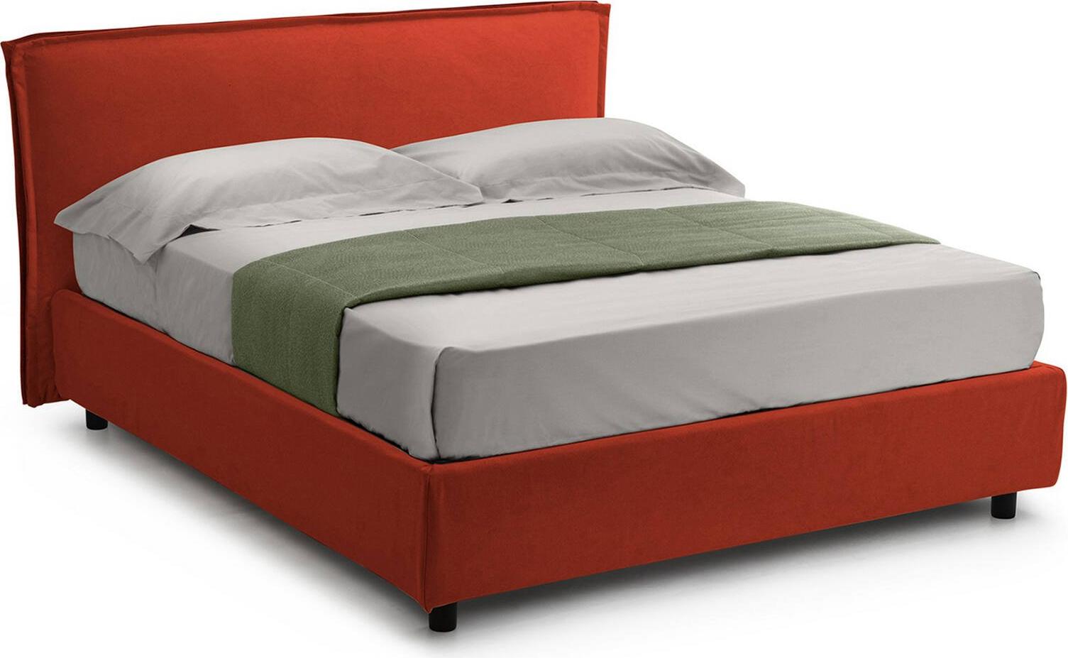 Einzelbett Dmora Atrelmo Orange, Matratze inklusive, abnehmbar