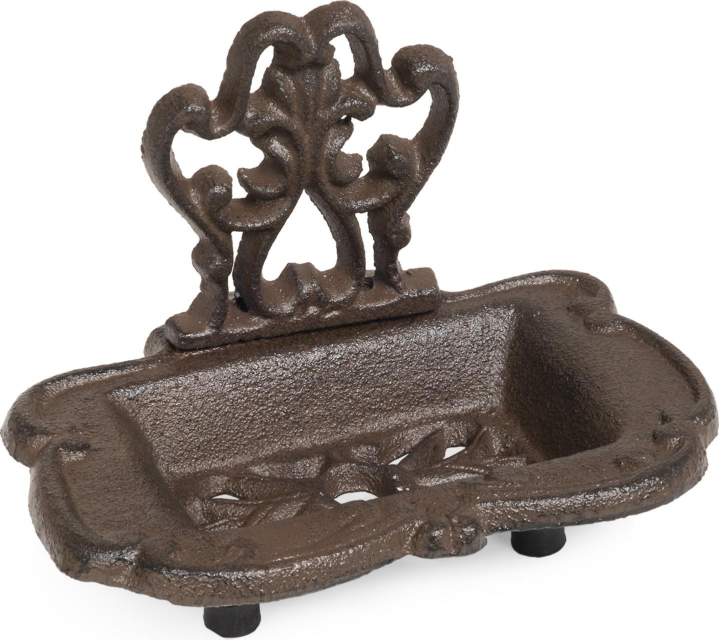 Moritz Seifenschale mit Zierrosette Seifenhalter Seifenablage Gußeisen Seife Schale Seifenigel Seifenbox Abtropfschale