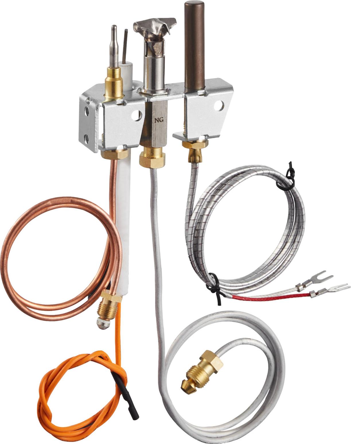 VEVOR zostava pilotného horáka na zemný plyn, OE 4021-732, 25660 komínový plynový pilotný plameň, náhrada za zapaľovanie na zemný plyn so zapaľovacou trubicou, termočlánkom, termopohonom, drôtmi, kompatibilný s modelmi Heatilator