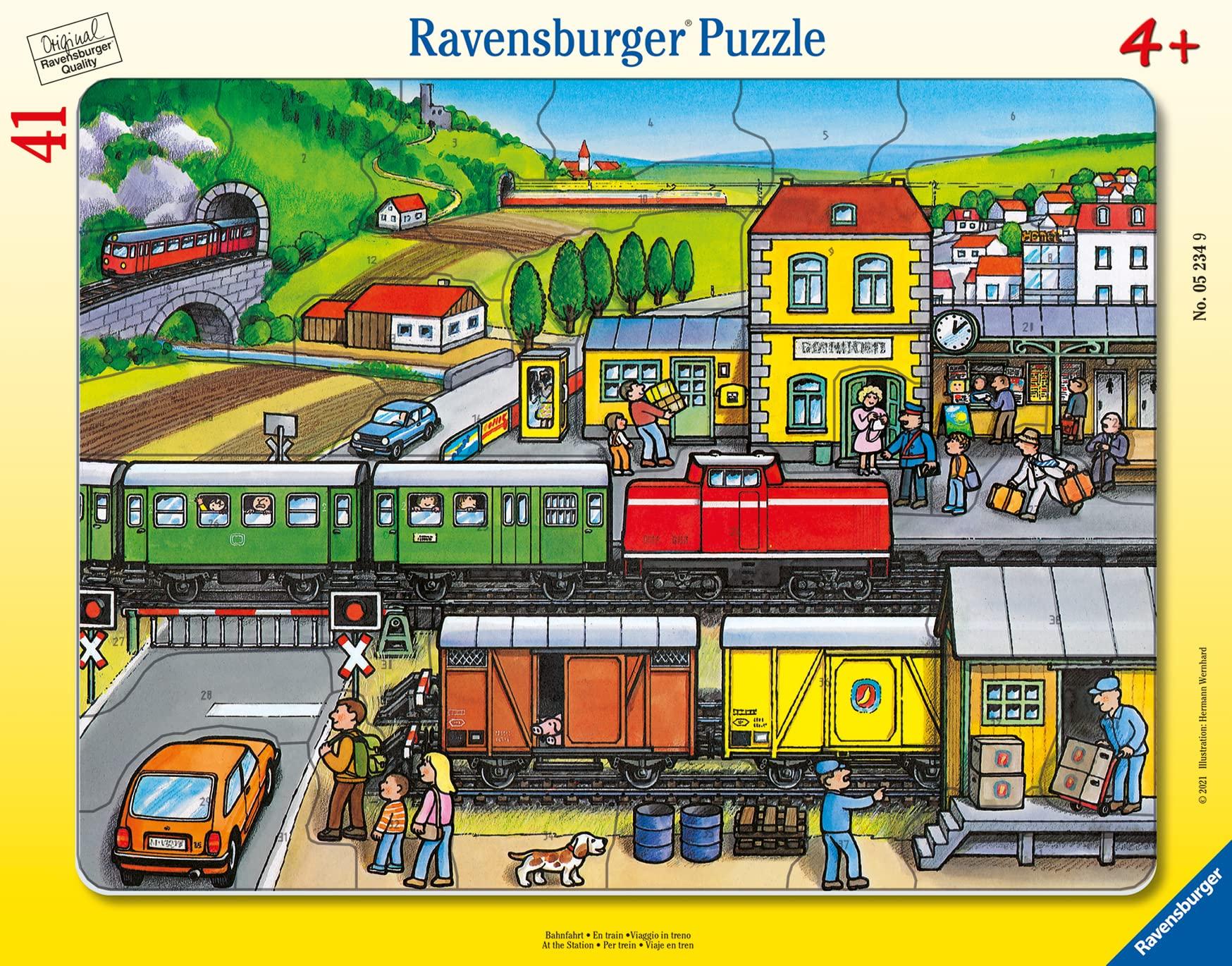Ravensburger Spielverlag Ravensburger Kinderpuzzle - 05234 Bahnfahrt - 30-48 Teile Rahmenpuzzle für Kinder ab 4 Jahren