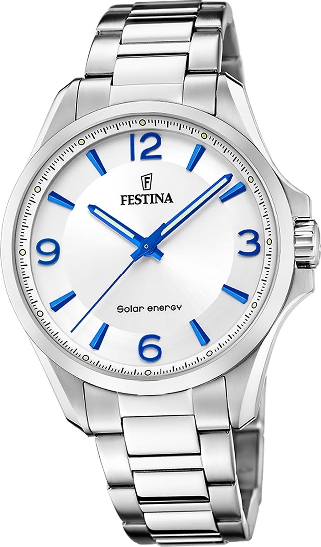Festina pánske hodinky z ušľachtilej ocele strieborné Festina Solar Energy solárne hodinky D2UF20656/1