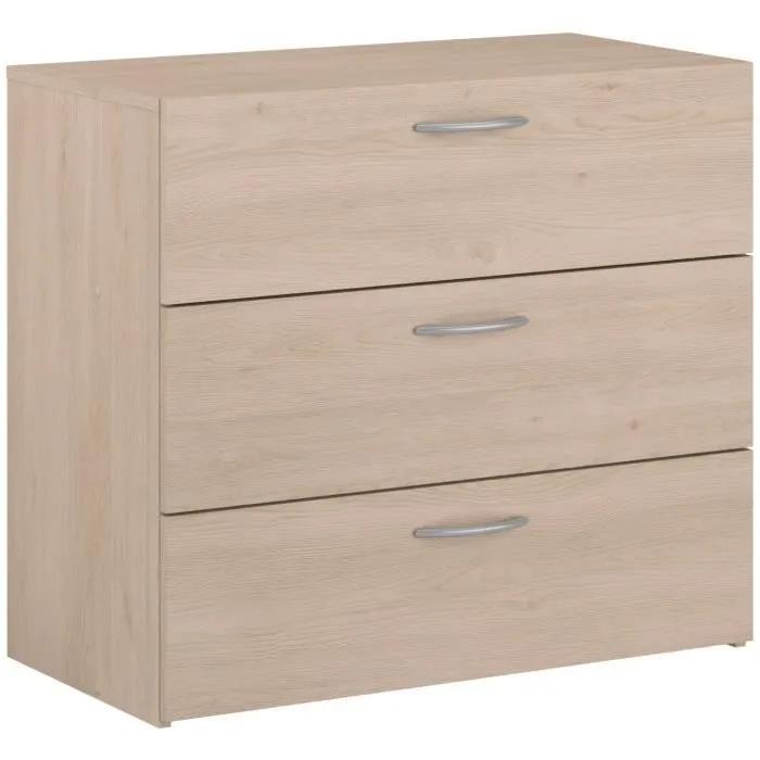 PARISOT INDUSTRIE Kommode - EASY LIFE - 3 Schubladen - Eiche - 78,2 x 69,3 x 40,8 - PARISOT