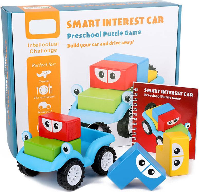 KinderSafe Holzauto-Puzzle-Logikblöcke