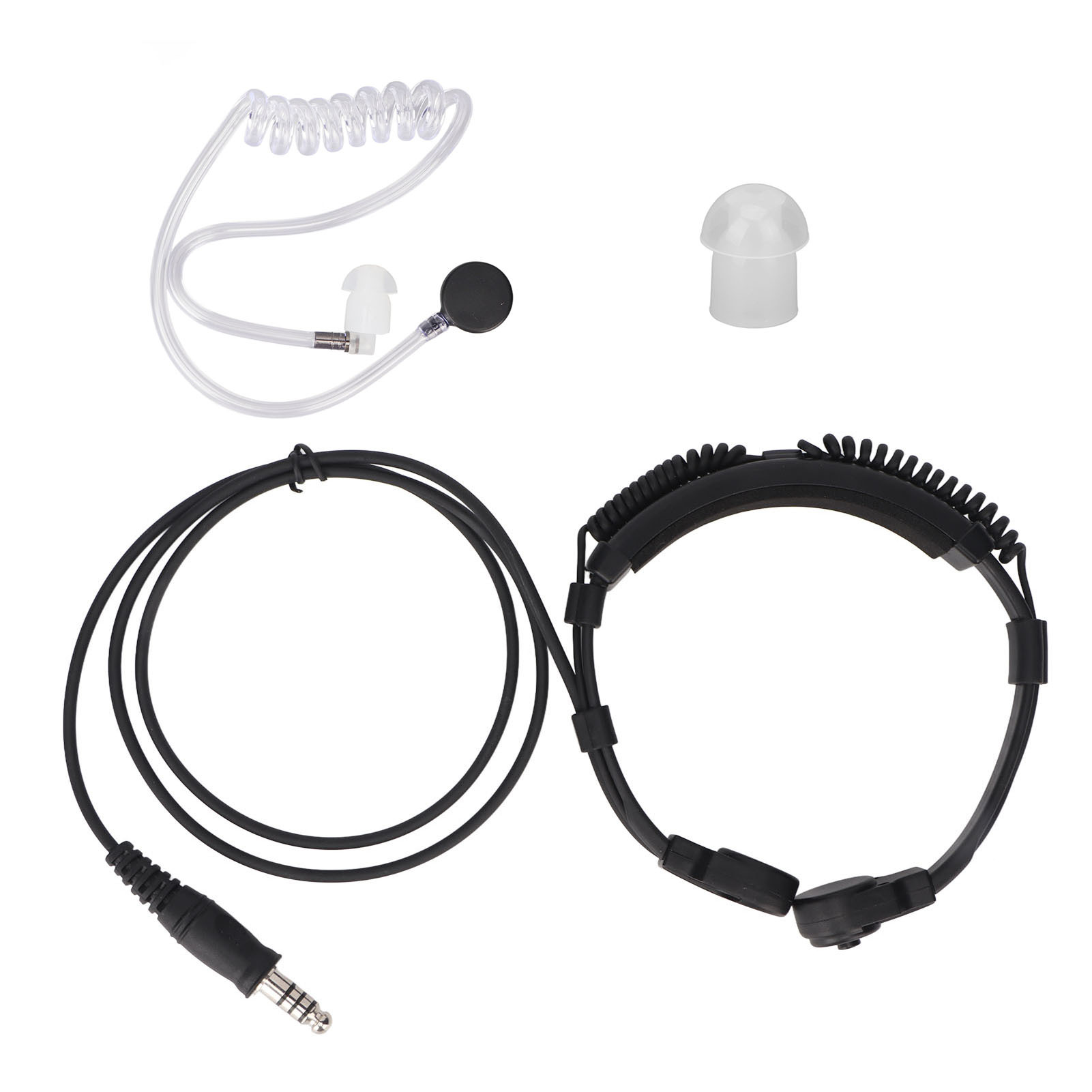 Cocosity Kehlkopfmikrofon Headset einziehbare Heavy Duty Air Acoustic Tube Ohrhörer für Baofeng für Kenwood für YAESU für Motorola