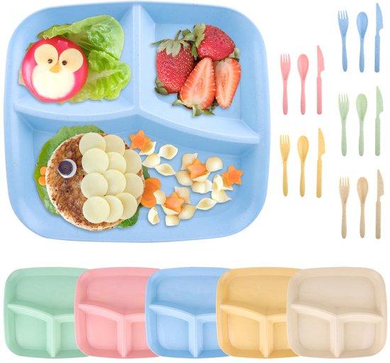 OEM Kinderbordset mit Trennwänden, 3-Fach-Set, Kunststoff, 5 Einheiten, Tischdecken, Abendessen, Essensmenü 2026