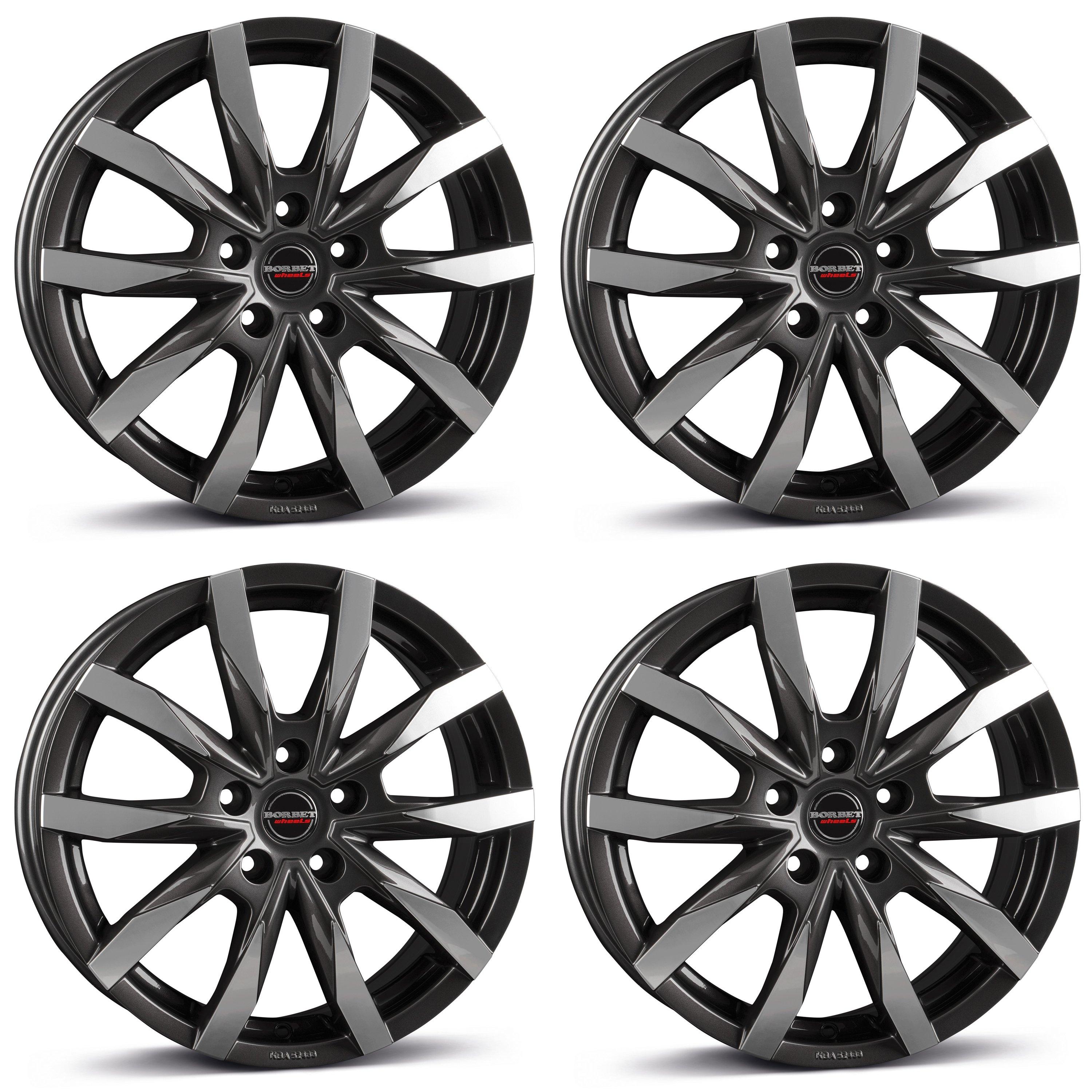 4 Borbet Felgen CW5 7.5x18 ET45 5x108 ANTP für Fiat eScudo eUlysse Scudo Ulysse 5x108 ANTP für Fiat eScudo eUlysse Scudo Ulysse Aluräder 4-CW5 75845108572,5MAGP