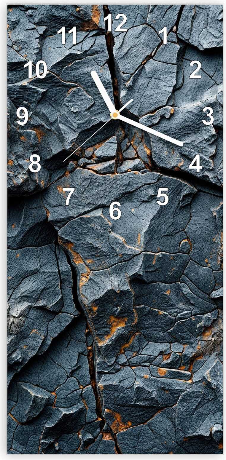 Primedeco Wanduhr aus Glas mit Motiv Gesteinsformation- 30 x 60 cm - inkl. Aufhängesystem