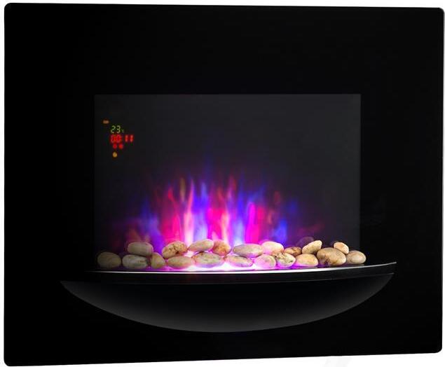 Feuerschale Elektro-Wandkamin 1800W Flammenillusion Dekosteine