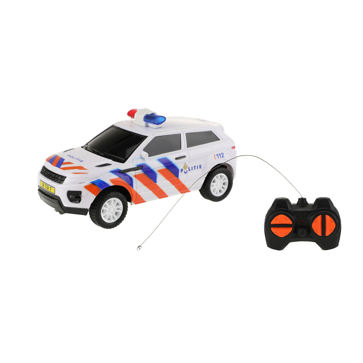 Toi-Toys Ferngesteuertes Polizei-Auto (NL) – RC Fahrzeug, 16 cm für Kinder 23528A