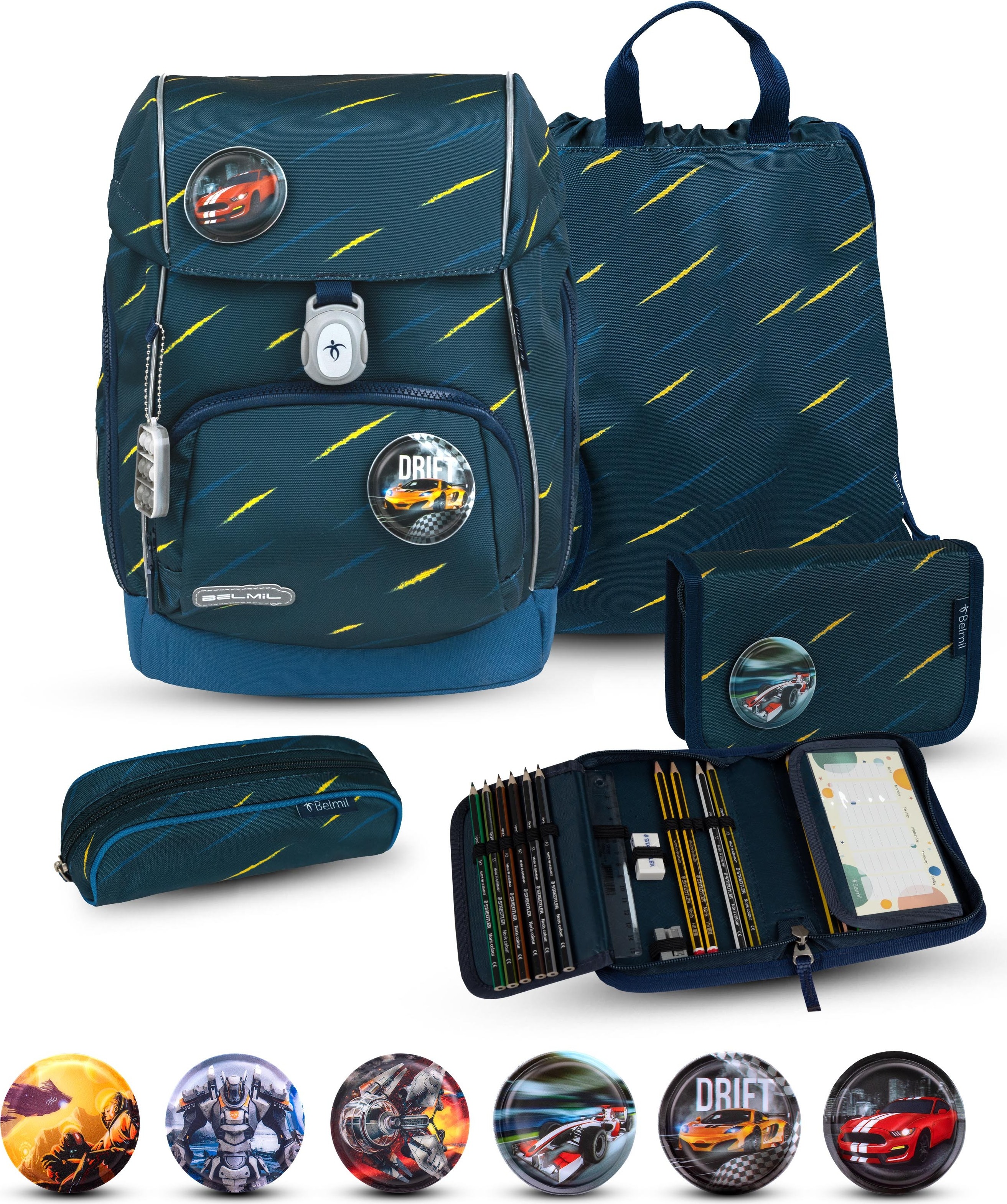 Belmil Premium Comfy Plus Schulra nzen-Set 5-tlg - Orion Blue