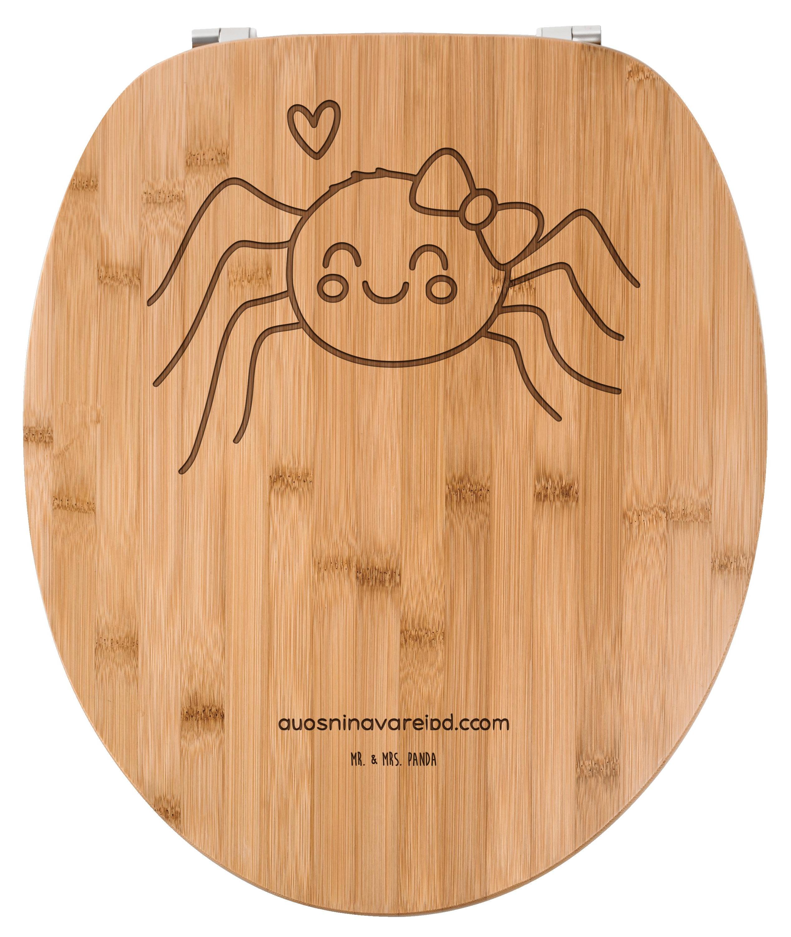 Mr. & Mrs. Panda Holz Klodeckel Spinne Agathe Freude - Transparent - Geschenk, Beliebte, Trend, WC Sitz, Deckel, Viral, Toilettendeckel, Brille, Viraler Hit, Klobrille PD-1918357-STANDARD