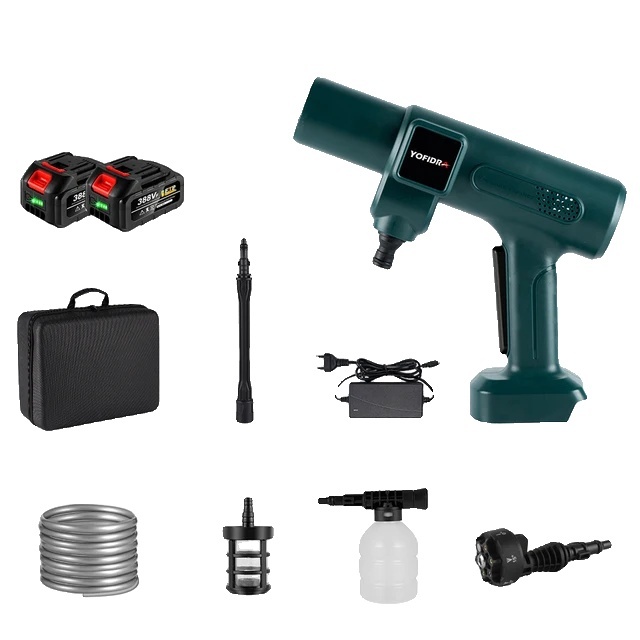 Hochdruckreiniger, kabelloser Betrieb, 6-in-1 Anschluss, 2 Batterien EU-Stecker, EU-Stecker-a