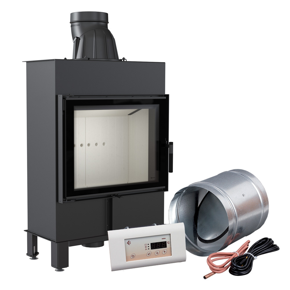 Inteligentný oceľový krb KRATKI LUCY SLIM 8 kW Ø 160 MSK