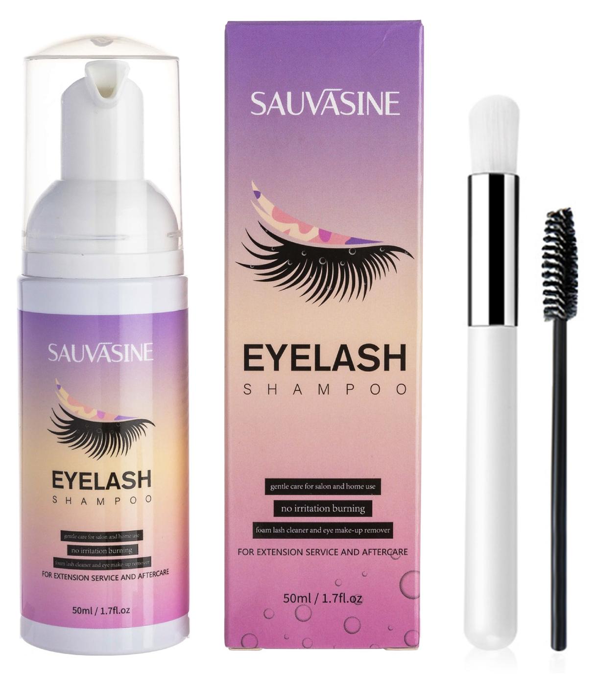 TWO TREES 50 ml Wimpernshampoo, Wimpernverlängerungsreiniger, Bürstenmousse, Wimpernreiniger für Extensions und natürliche Wimpern, Make-up-Entferner, Salon- und Heimanwendung