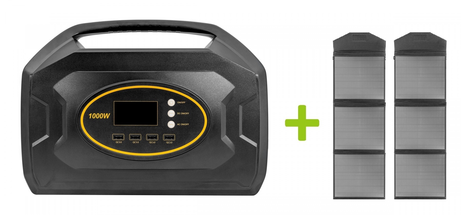 OXE Powerstation S1000 a 2x solárny panel SP100W + taška na káble