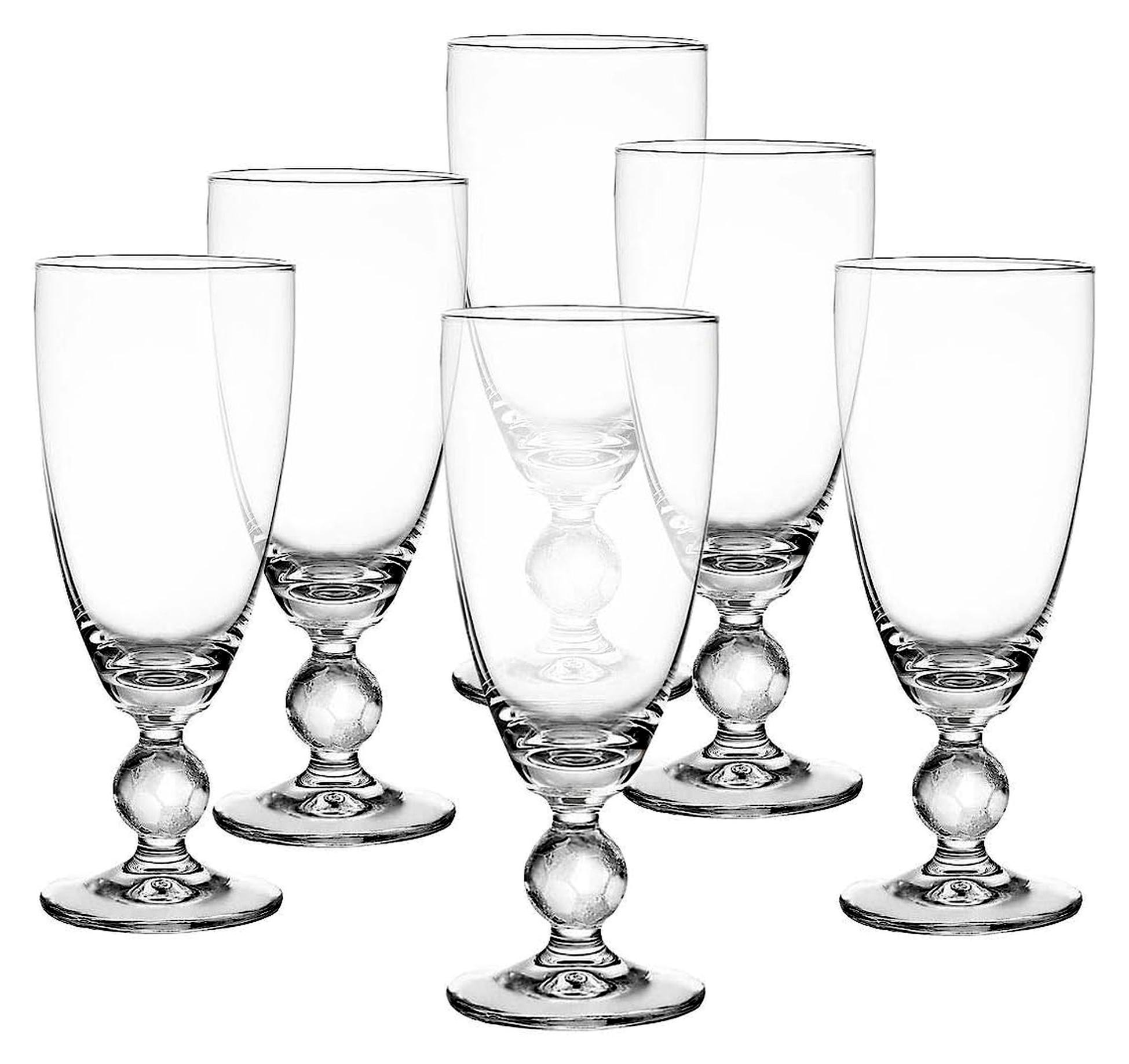 Markenlos Bierkelch-Set für Schwarzbier, 6 Stück, 250 ml, transparent