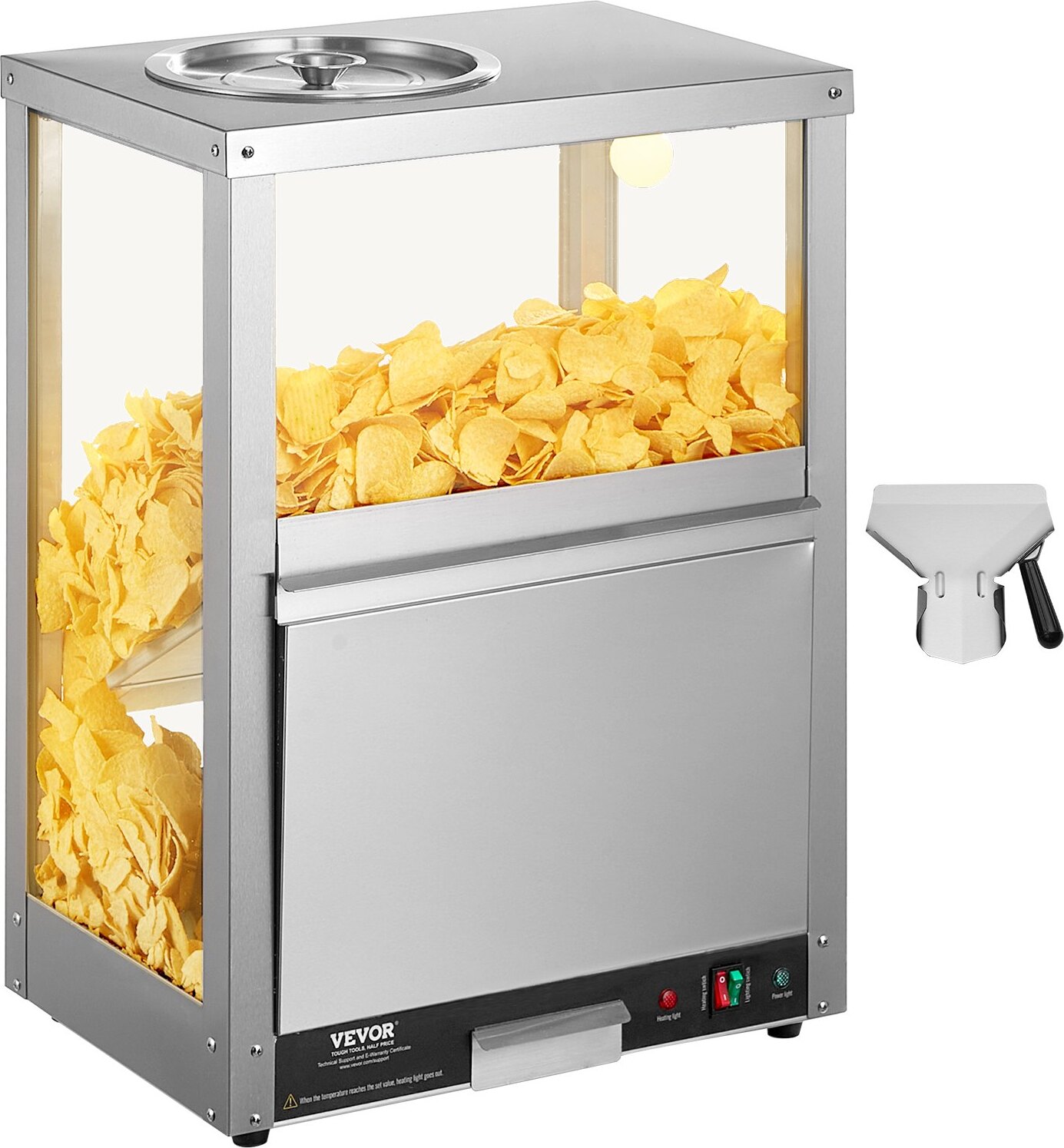 Sweiko Nacho-Chip-Wärmer 80L Nacho-Chips Popcorn Erdnüsse Kartoffelchips SS-SSWQEU006979