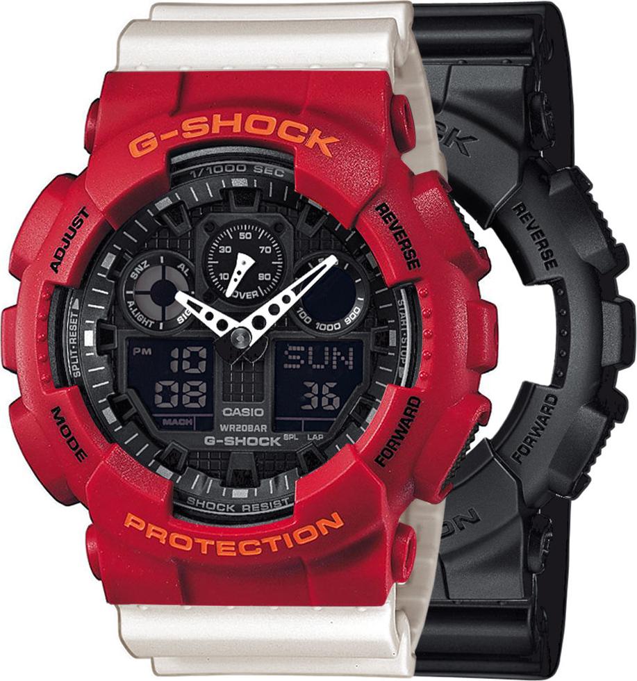 Zegarek Casio G-Shock SET GA-100-1A1ER + BEZEL 10441433 + PASEK 10395227 20BAR
