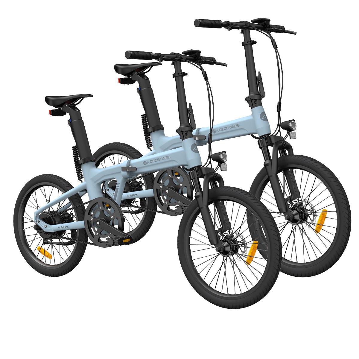 2*ADO Air 20S skladací elektrobicykel, mestský bicykel, remeňový pohon, 20", 250W, STVZO, pre ženy/mužov