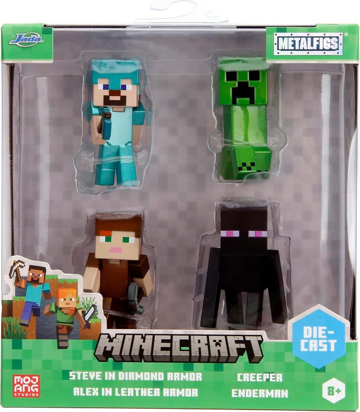 Jada Minecraft 2,5 Zoll Diecast Figuren 4er Pack (Welle 3)